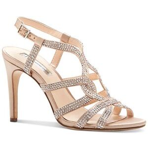 INC International Concepts Nude Rhinestone Heels